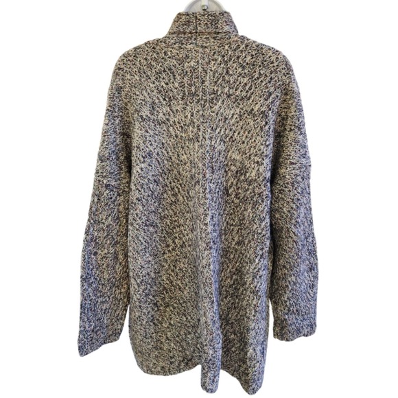 Lou & Grey Plus Size Cardigan Sweater XL Chunky Multi Speckle Gray Shawl Collar - Picture 4 of 7